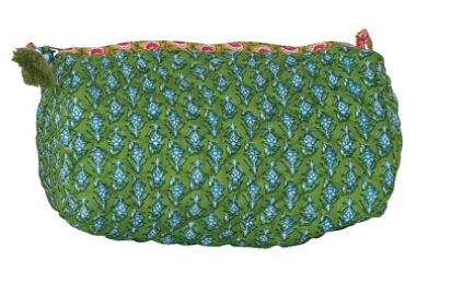 Quilted Cotton Zip Pouch