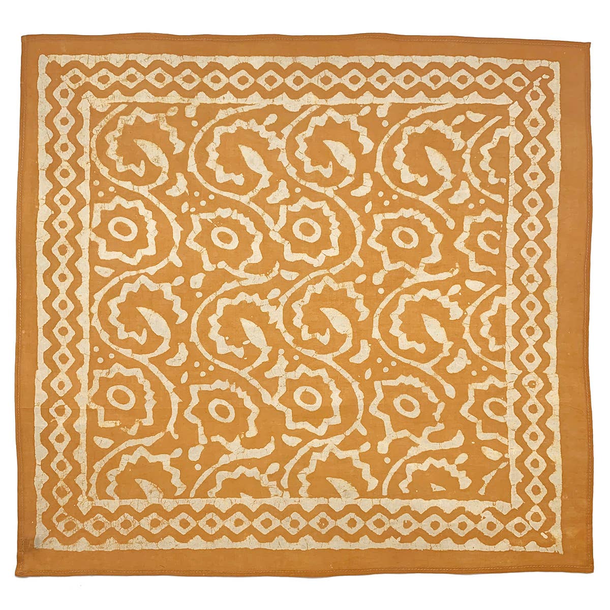 Yellow Block Printed Bandana