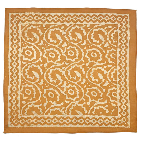 Yellow Block Printed Bandana
