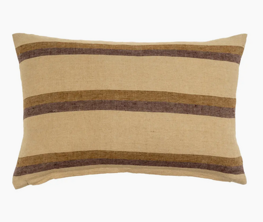 Plum Stripe Linen Pillow