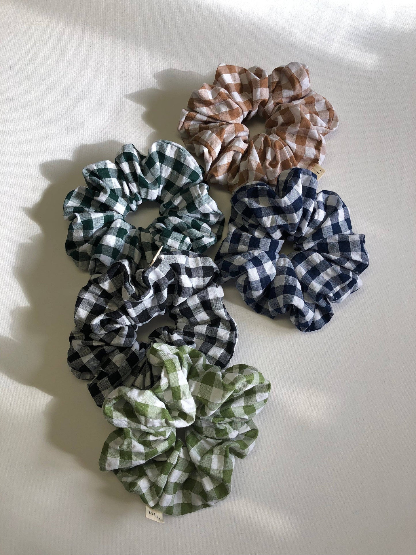 GINGHAM SCRUNCHIES  - neutral