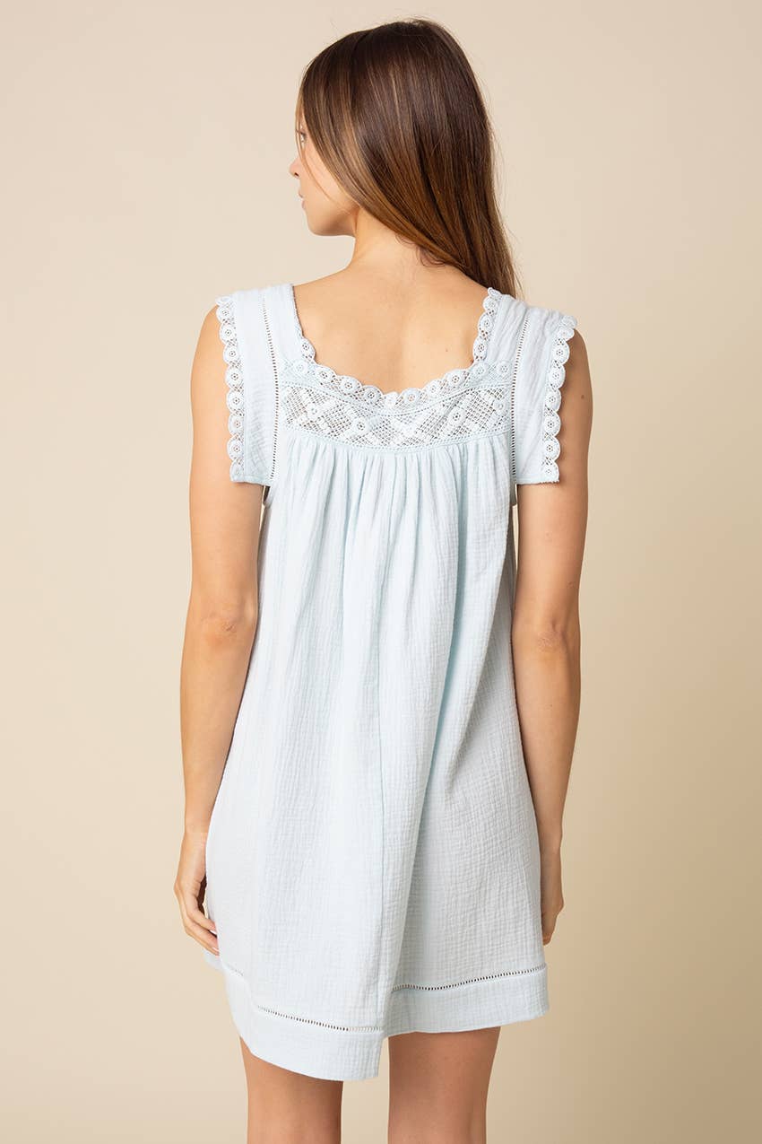 Jamya Square-Neck Empire Mini Dress