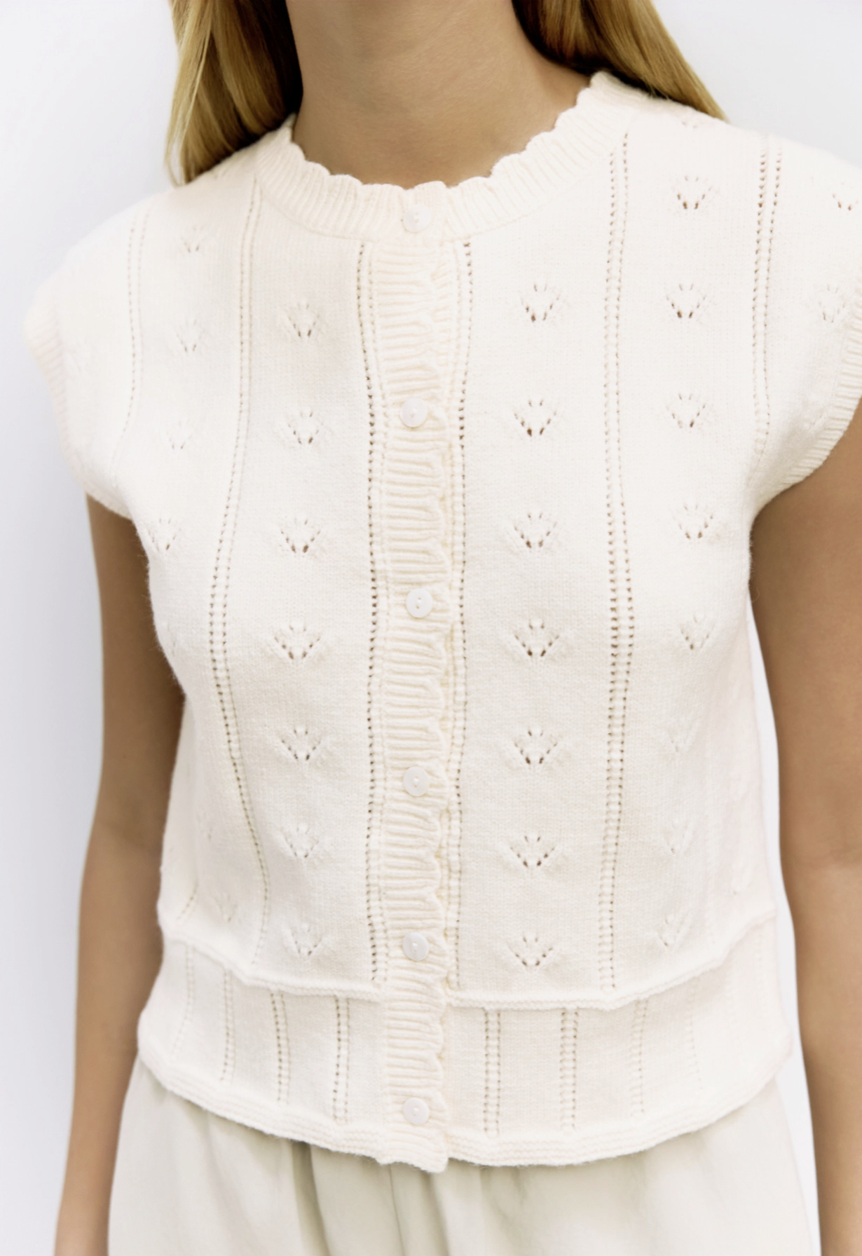 Pointelle Sweater Vest