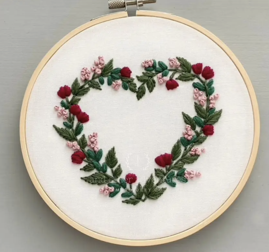 Embroidery Kit: Floral Heart