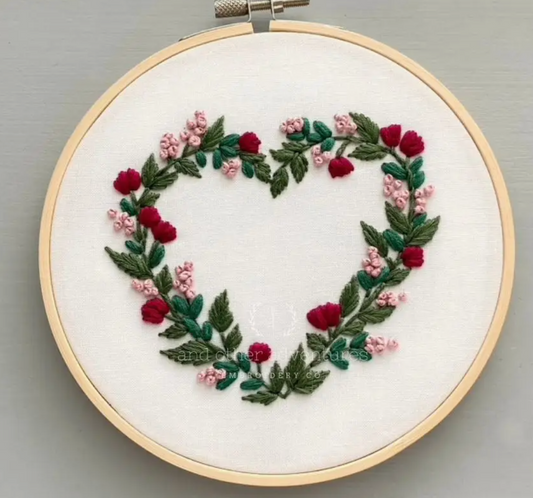 Embroidery Kit: Floral Heart