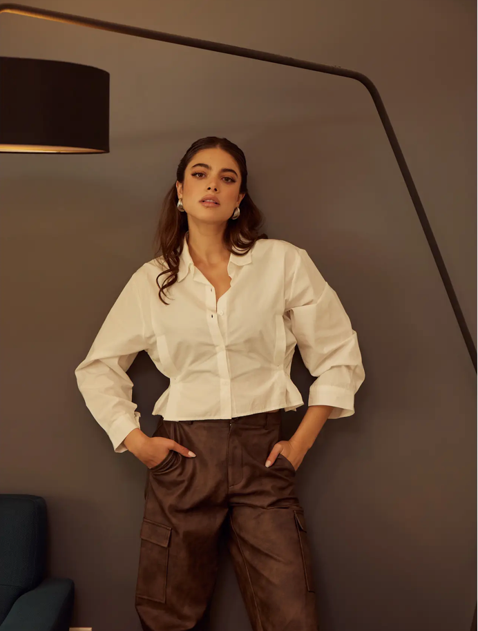 Pleated Collar Shirt