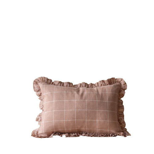 Lila Ruffle Linen Pillow-14x20