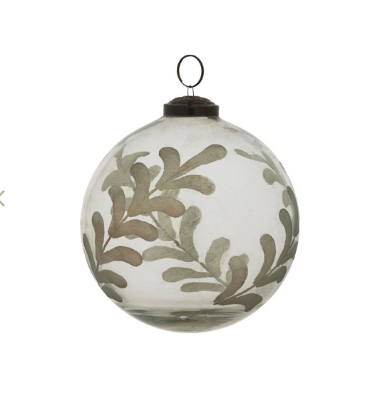 Etched Vine Glass Ornament