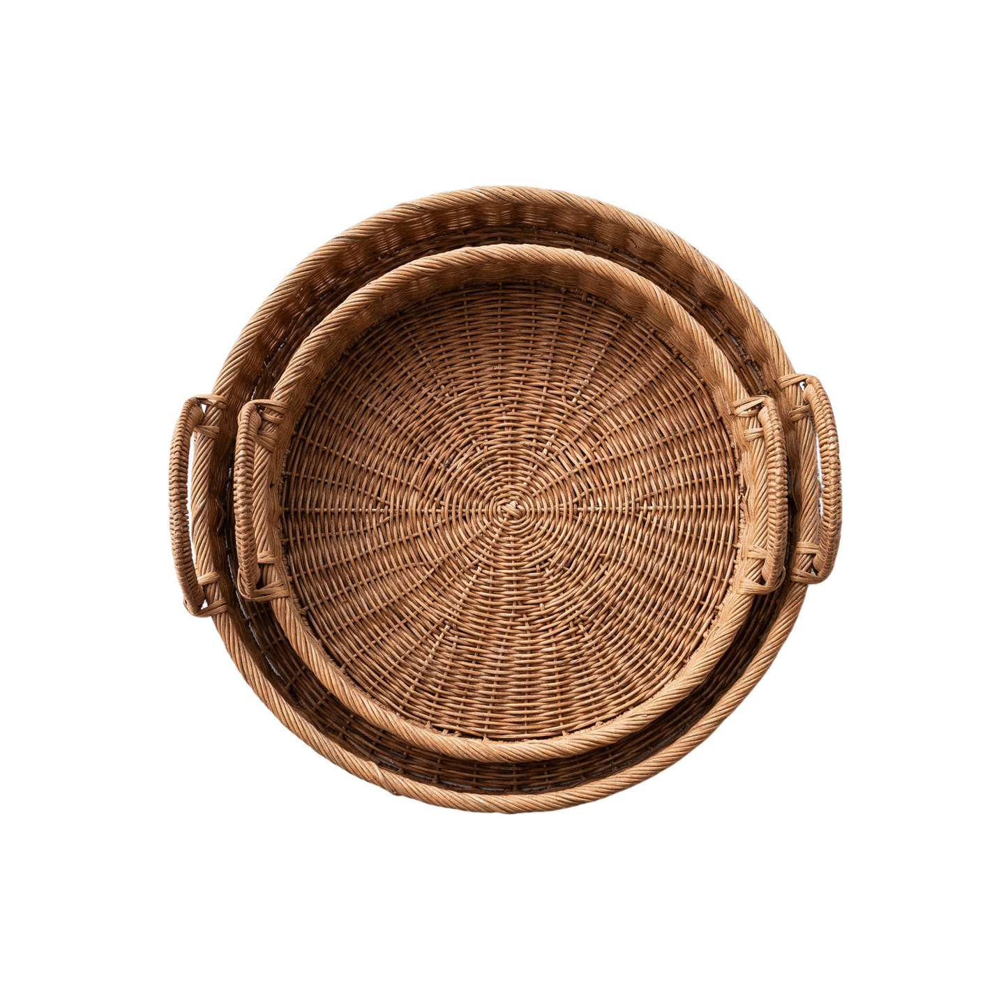 Round Rattan Basket Tray