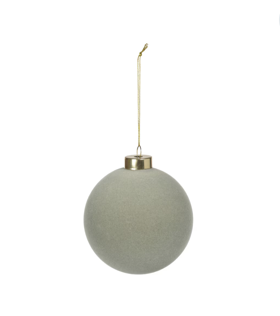 Flocked Ball Ornament