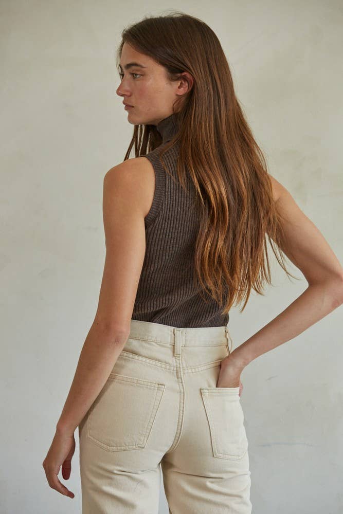 Knit Sleeveless Turtleneck