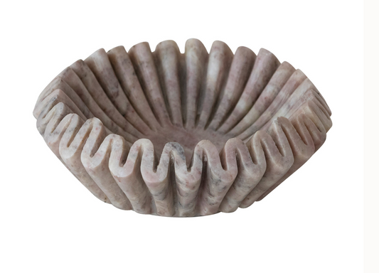 Blush Fluted Marble Dish