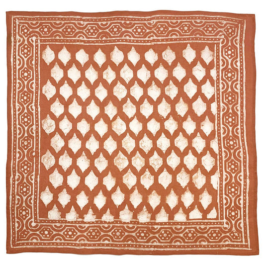 Burnt Orange Block Printed Bandana