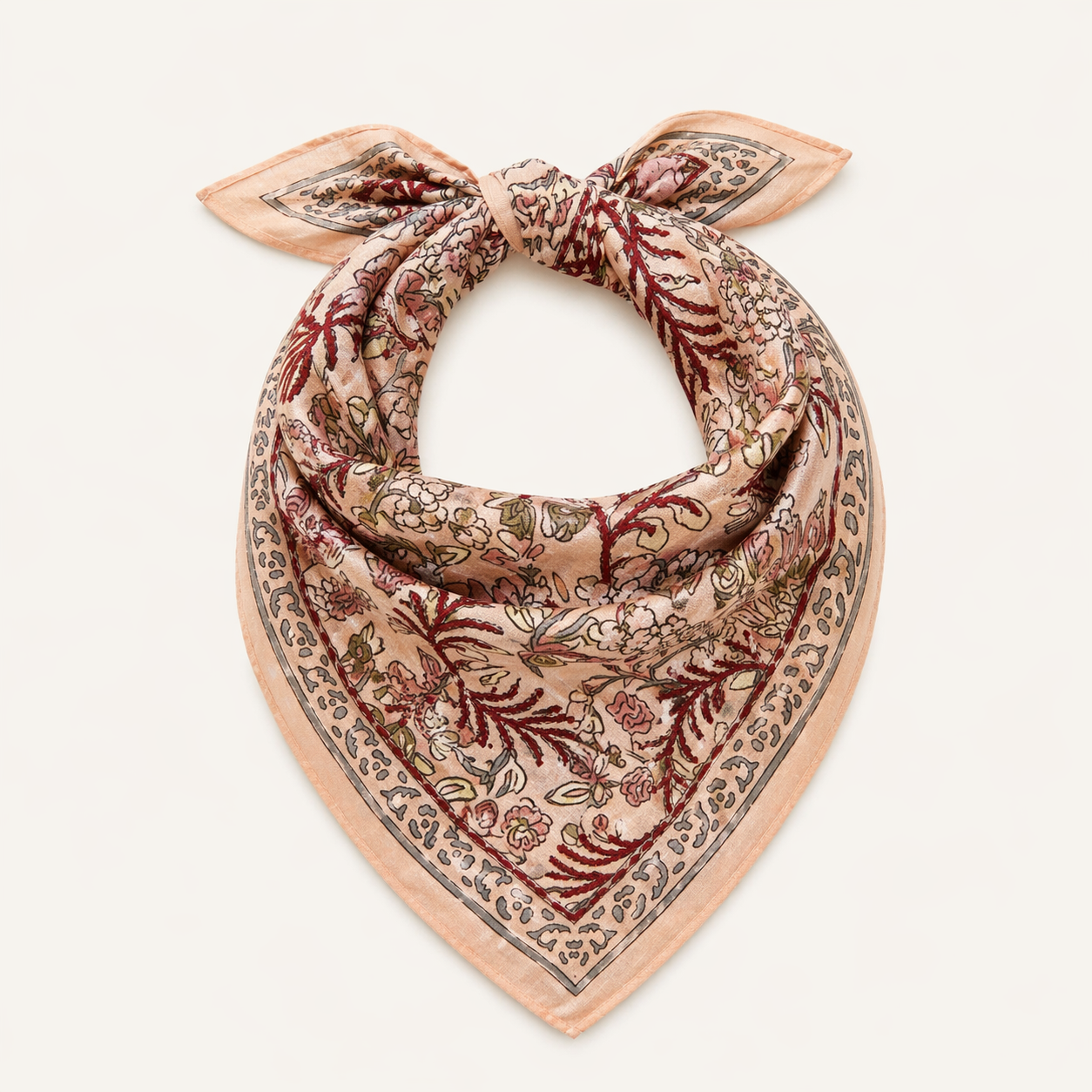 Bandana - Pink + Red Stitching