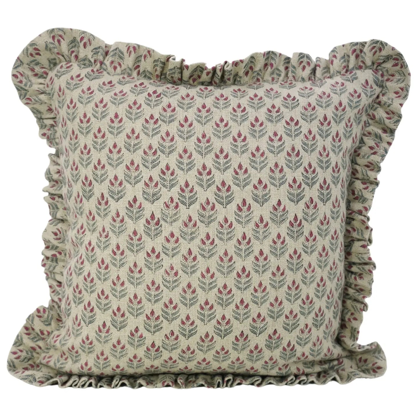 Ellie Ruffled Linen Pillow - 20"x20"