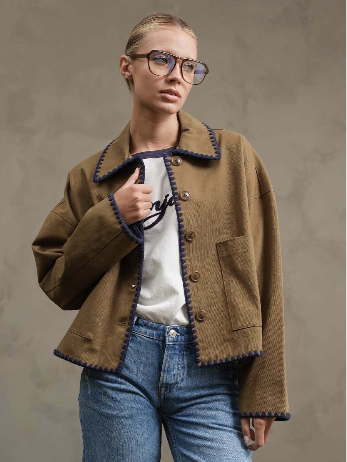 Contrast Stitch Jacket