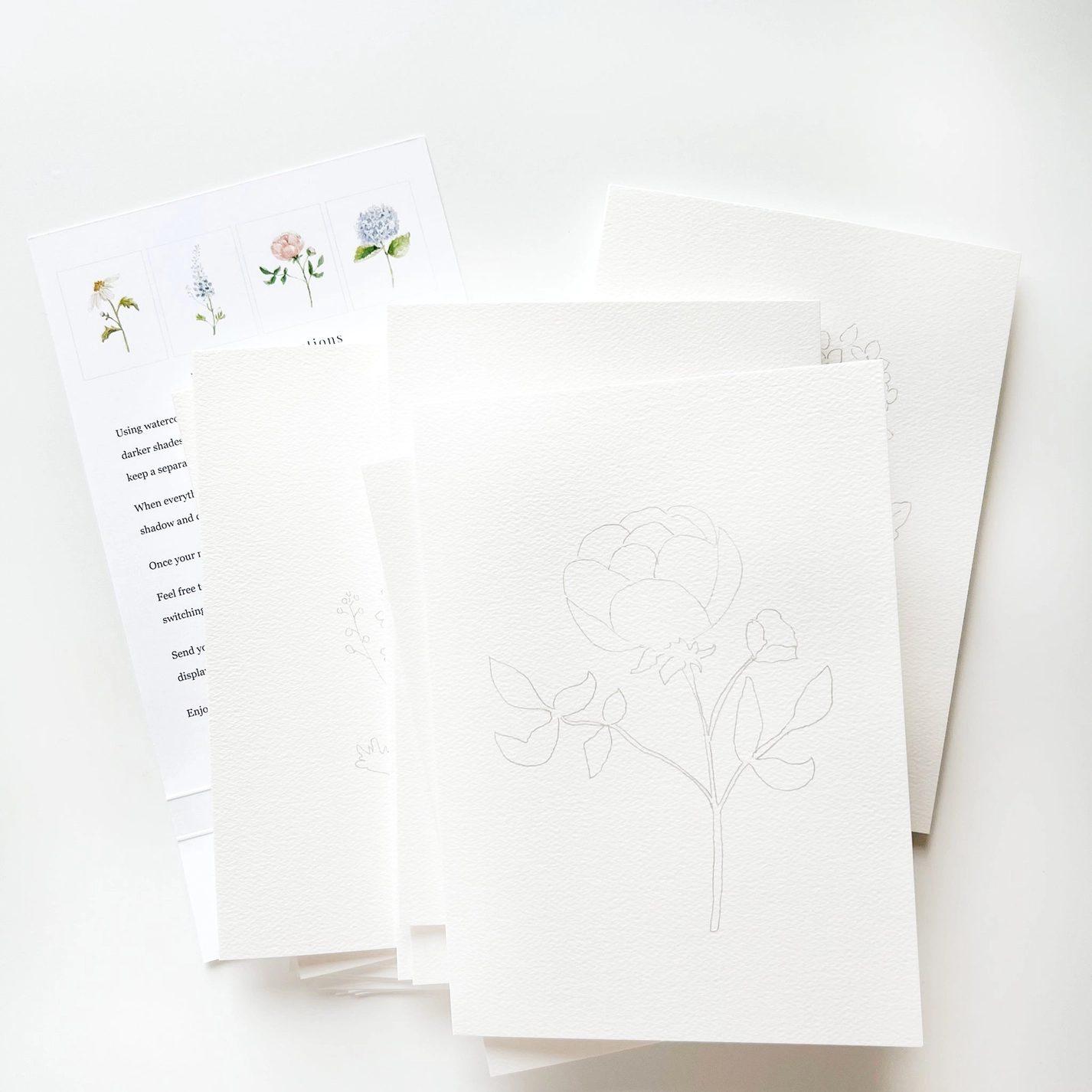 Paintable Notecard Set