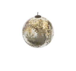 Chateau Etched Mercury Glass Ball Ornament