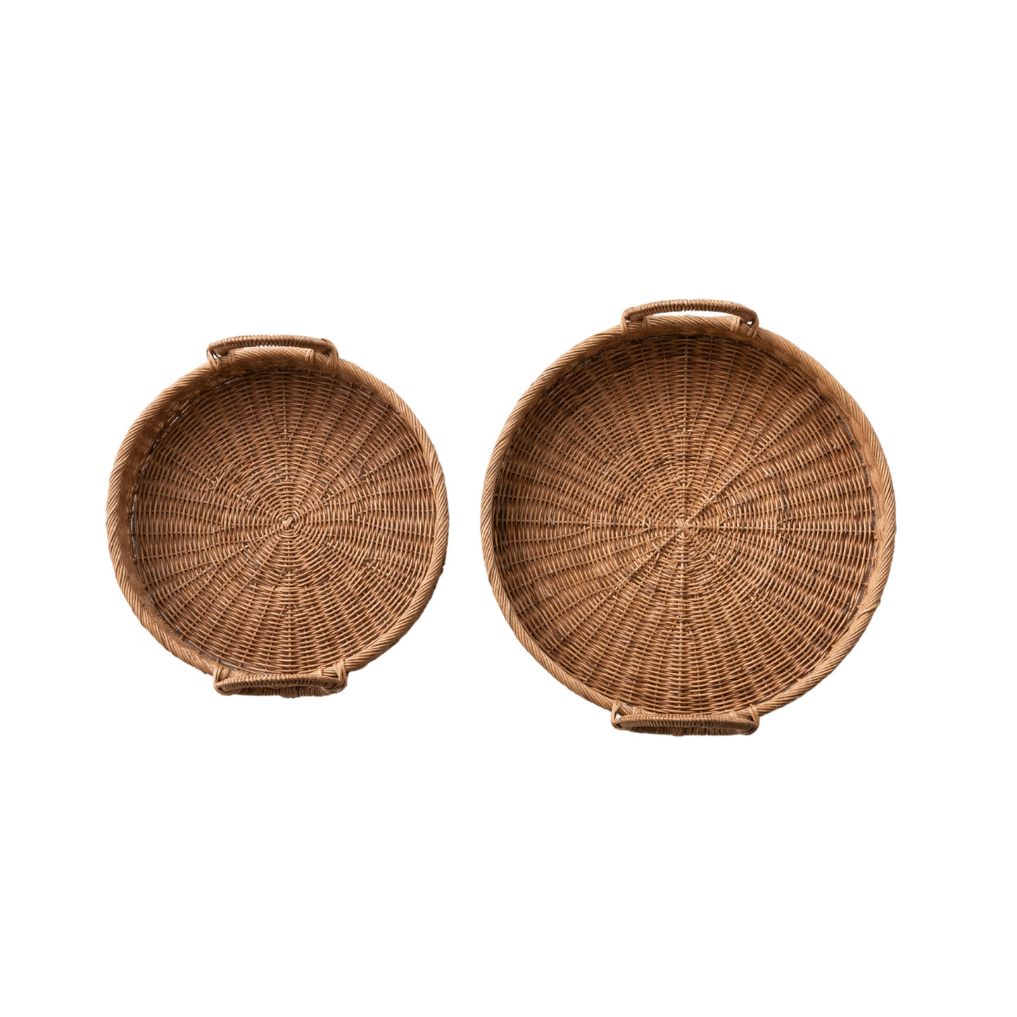 Round Rattan Basket Tray