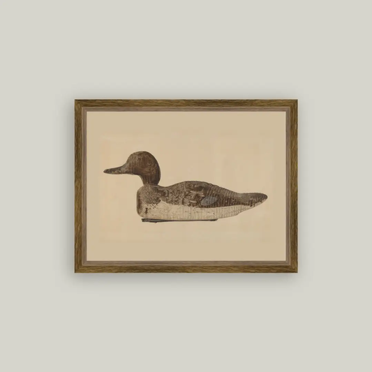 Wooden Duck Decoy Framed Art