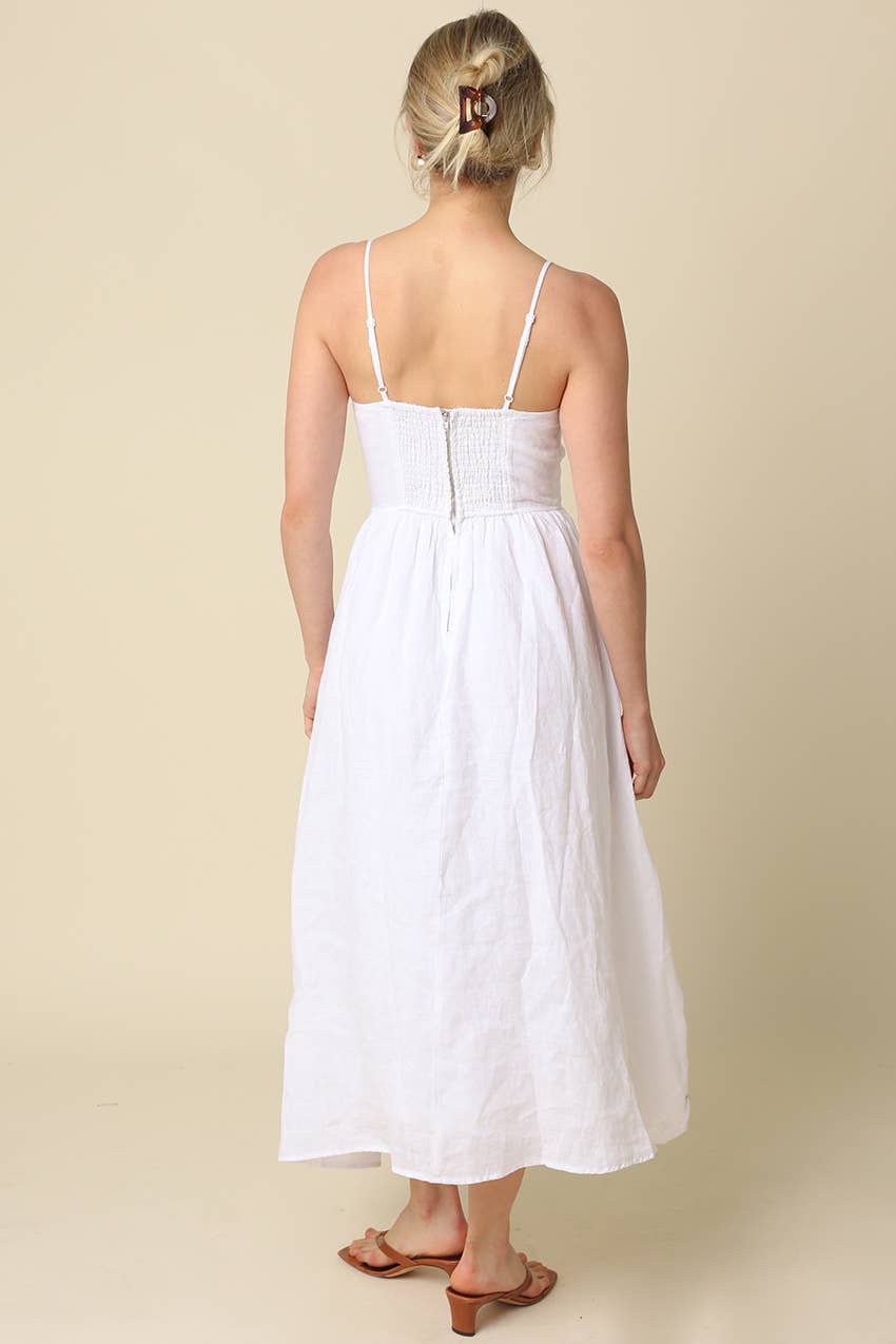 Jodi Linen Sleeveless Maxi Dress