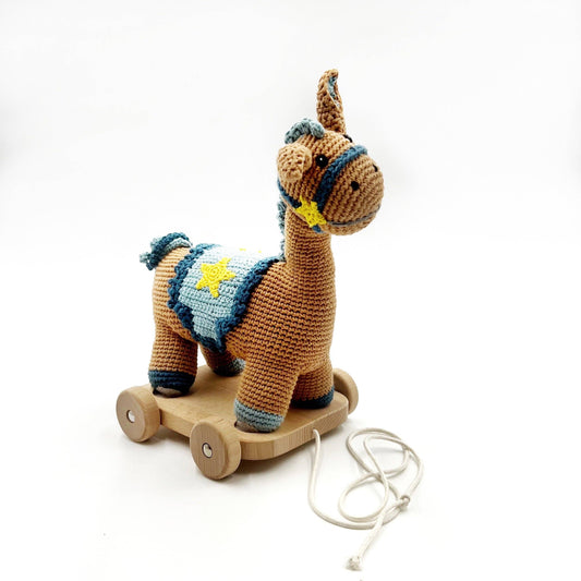 Pull Toy: Blue Horse