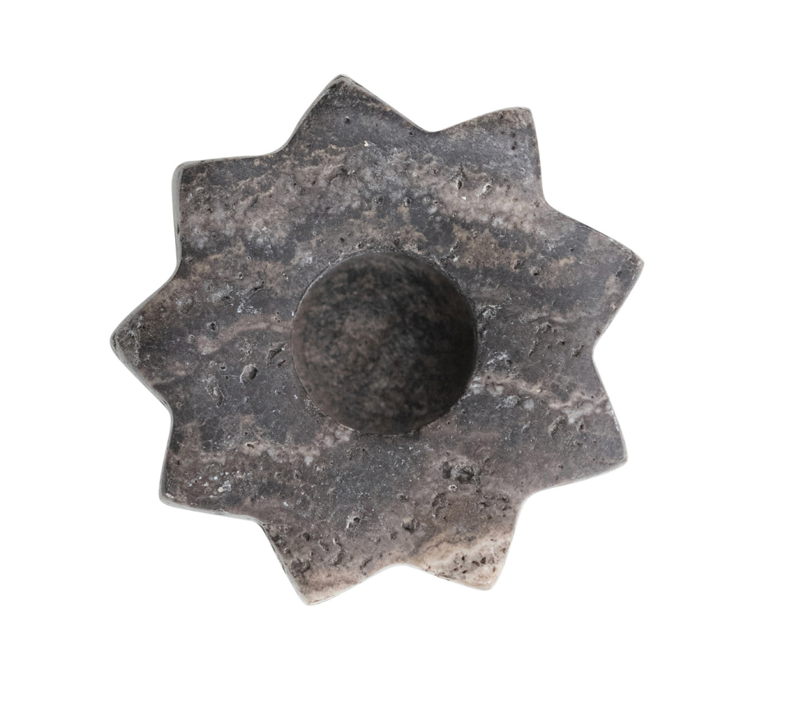 Travertine Taper Holder