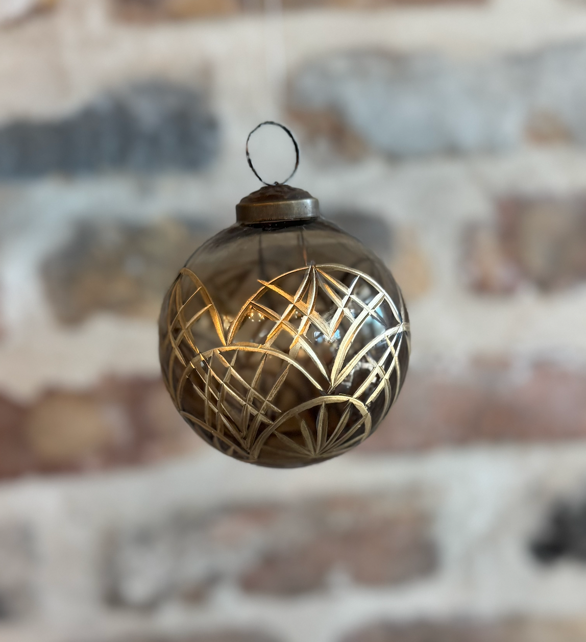 Auburn Etched Glass Ornament