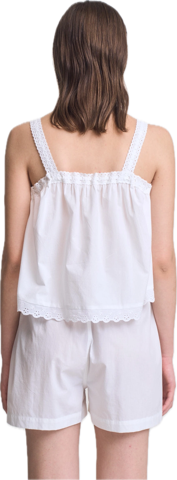 Cotton Eyelet Trim Tank