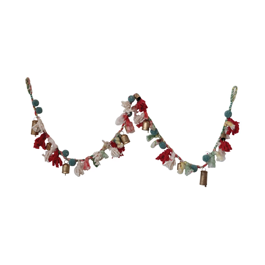 Pom & Metal Bell Garland
