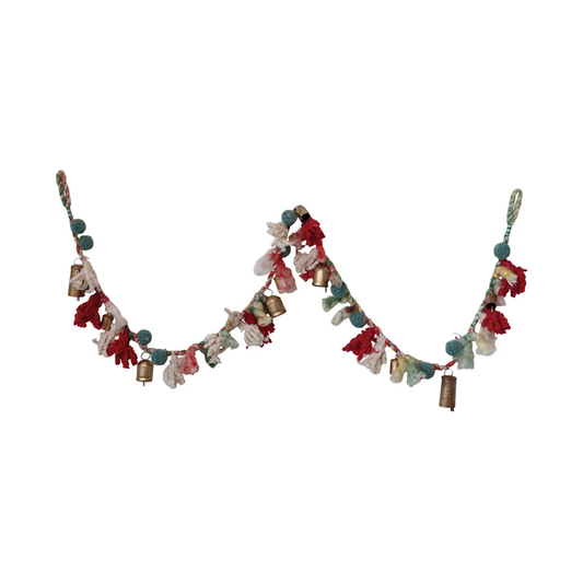 Pom & Metal Bell Garland
