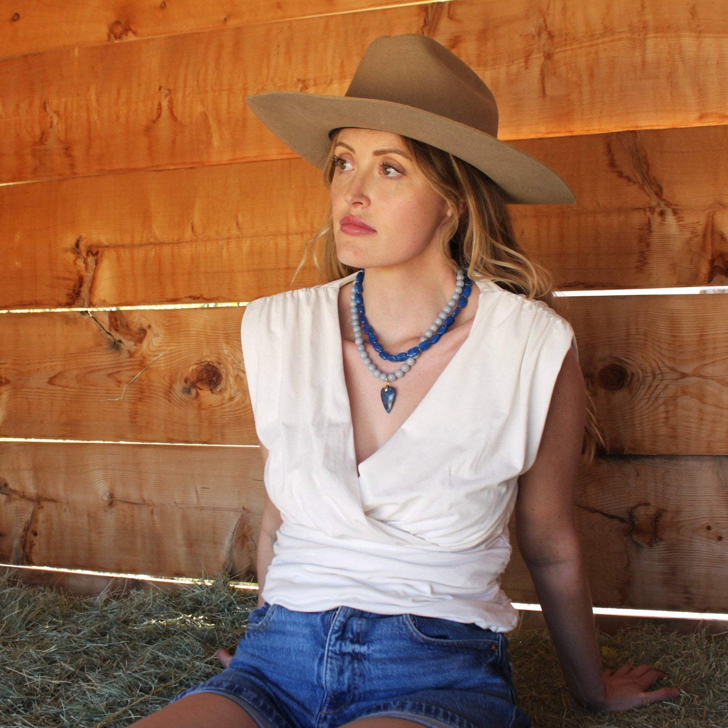 Denim Heart Necklace
