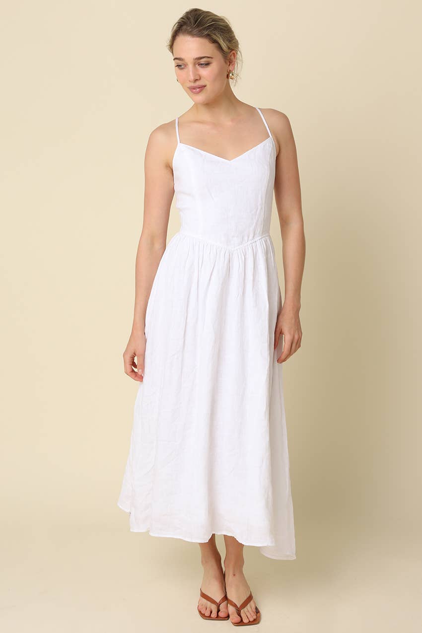 Jodi Linen Sleeveless Maxi Dress