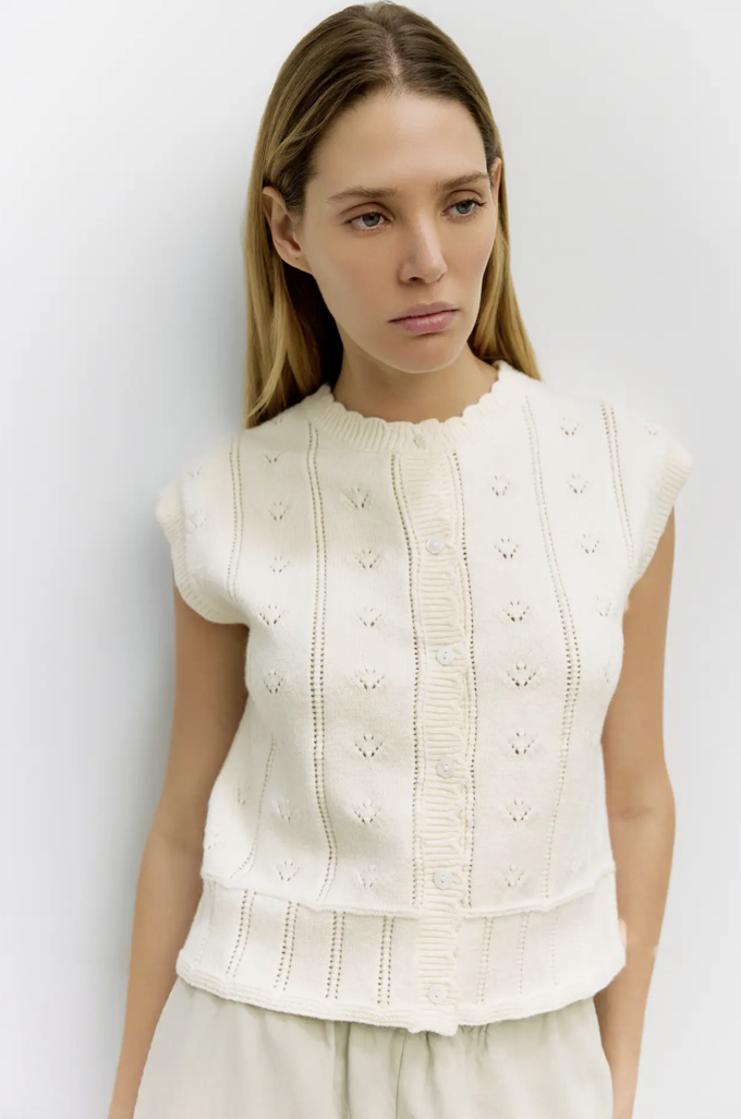 Pointelle Sweater Vest