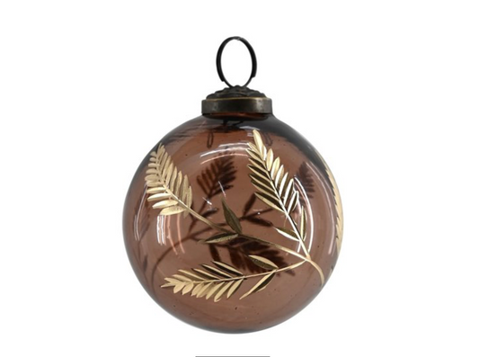 Etched Palm Glass Ornament