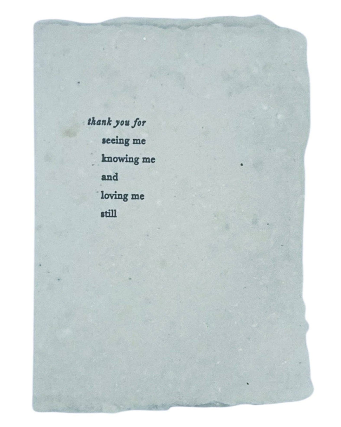 Seeing, knowing, and loving card