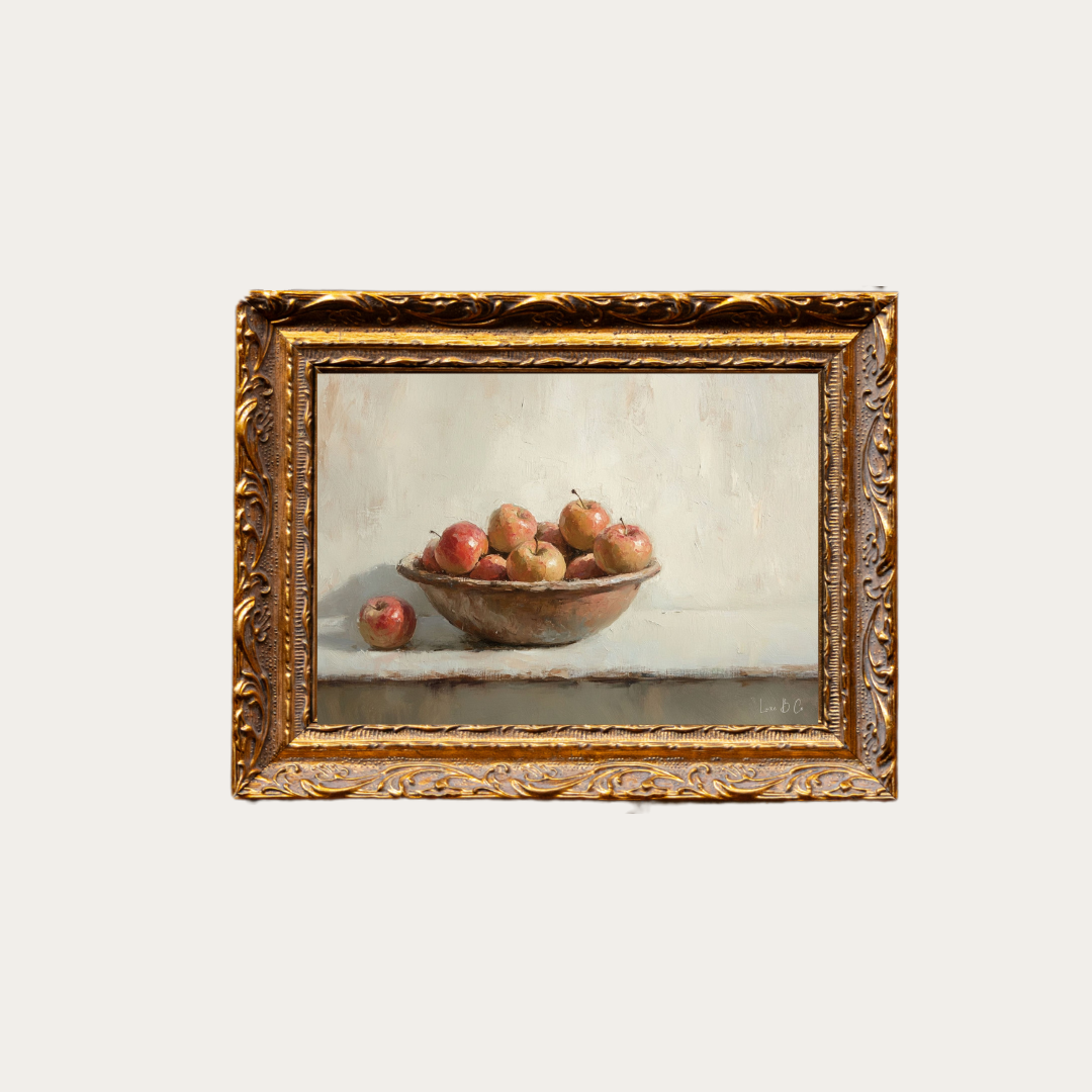 Vintage Bowl of Apples | Framed Art