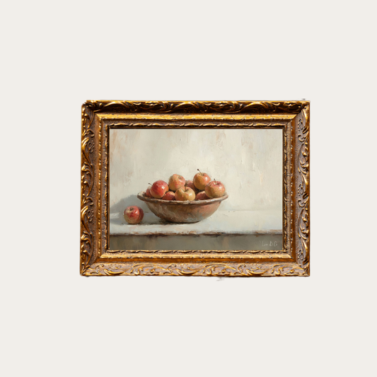 Vintage Bowl of Apples | Framed Art