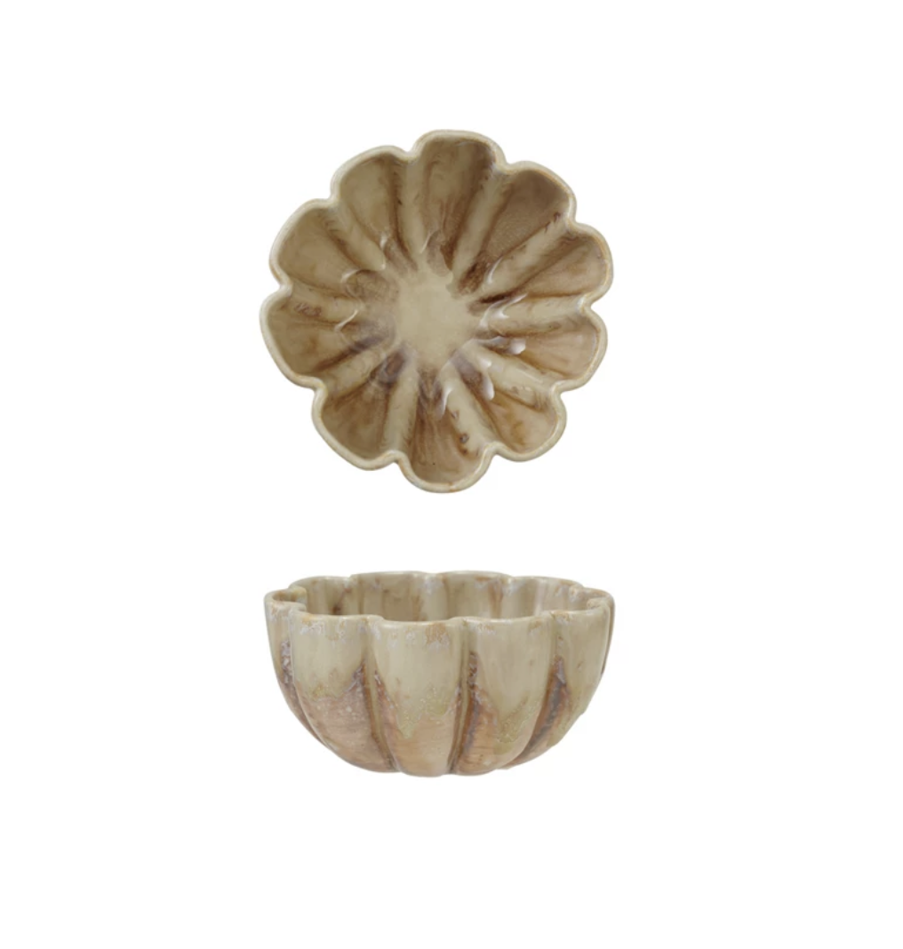 Glazed Scalloped Bowl