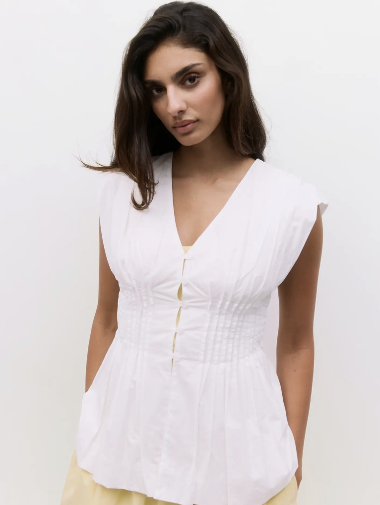 Pleated Cotton Top