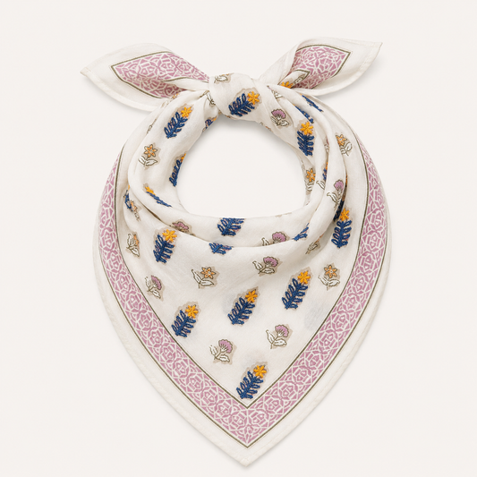 Bandana - Cream + Multi Stitching