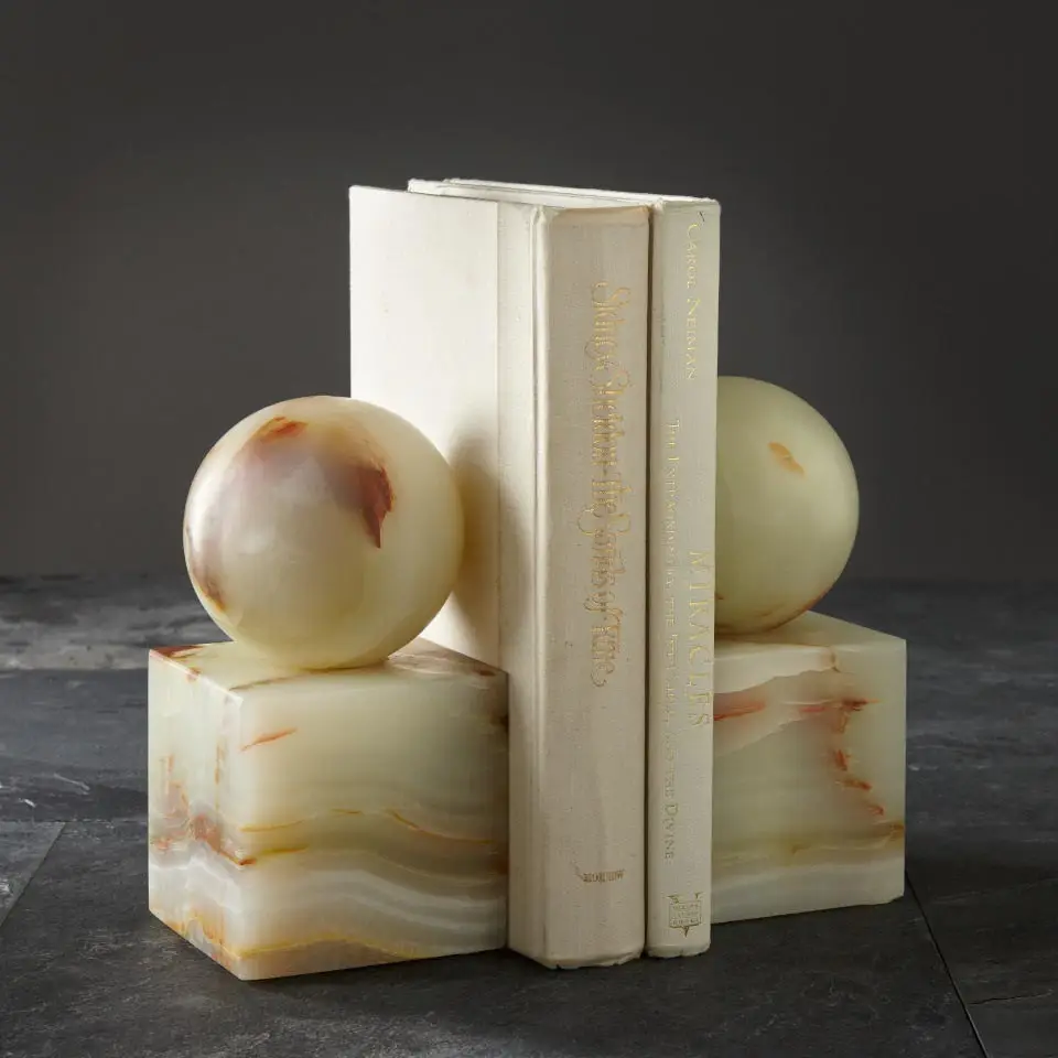 Green Onyx Bookends