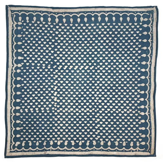 Dark Indigo Block Printed Bandana