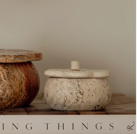 Travertine Trinket Box