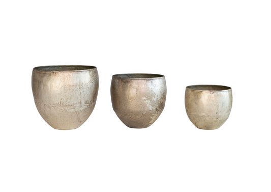Champagne Metal Planter