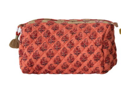 Quilted Cotton Zip Pouch