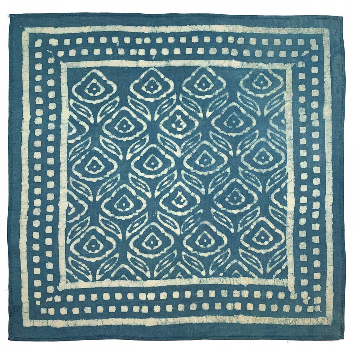 Indigo Block Printed Bandana
