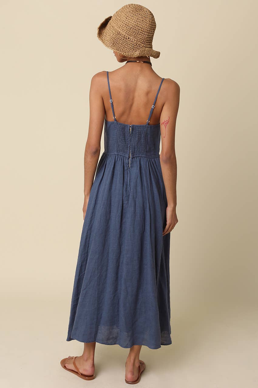 Jodi Linen Sleeveless Maxi Dress
