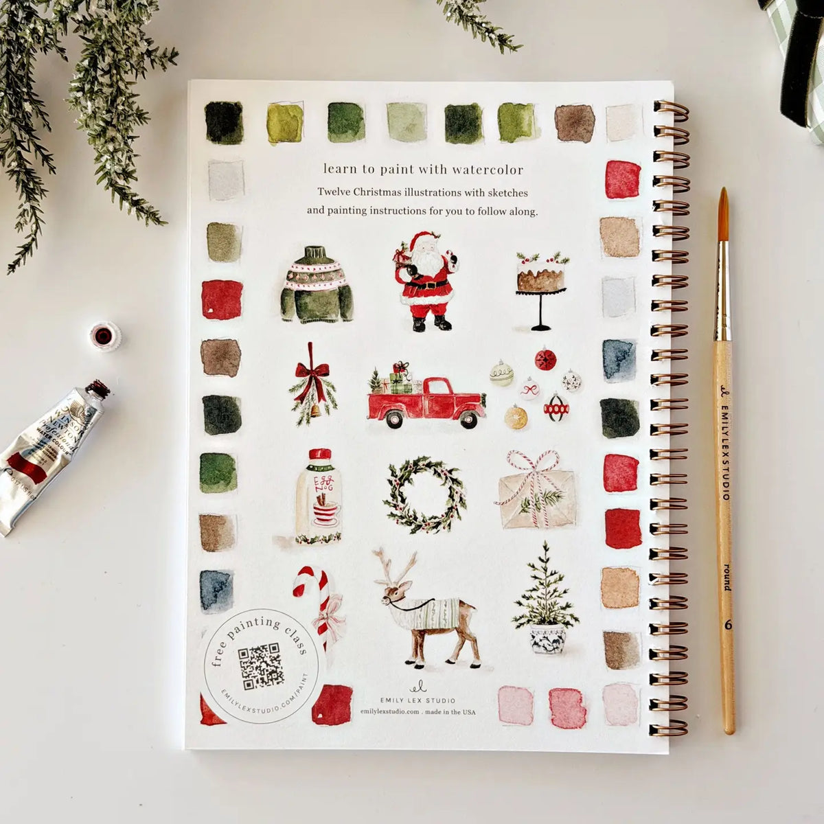Christmas Watercolor Workbook
