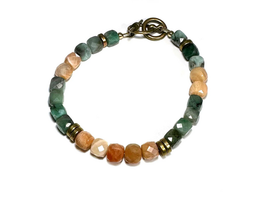 Emerald + Peach Moonstone